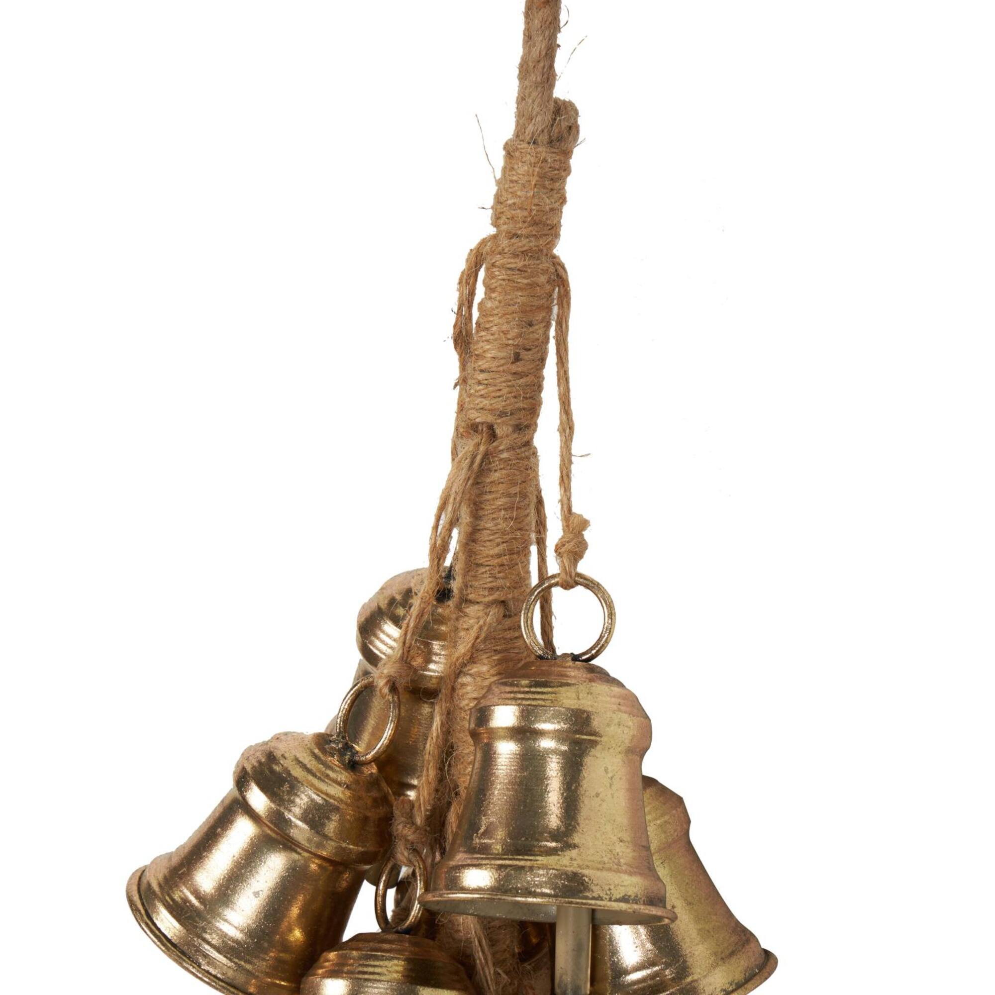 47" Gold Metal Cascading Cluster Decorative Bells